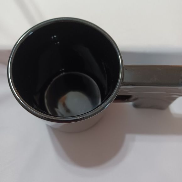 Pistol Grip Handle Novelty Coffee Mug 12 oz-Ceramic Black by Big Mouth Toys - Picture 2 of 8